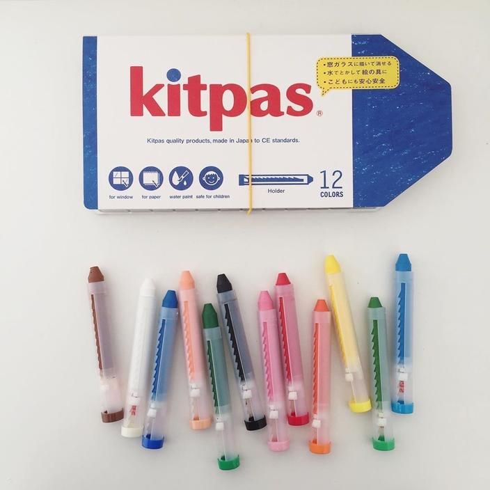 Kitpas Window Art Crayons - Set of 12 Sticks