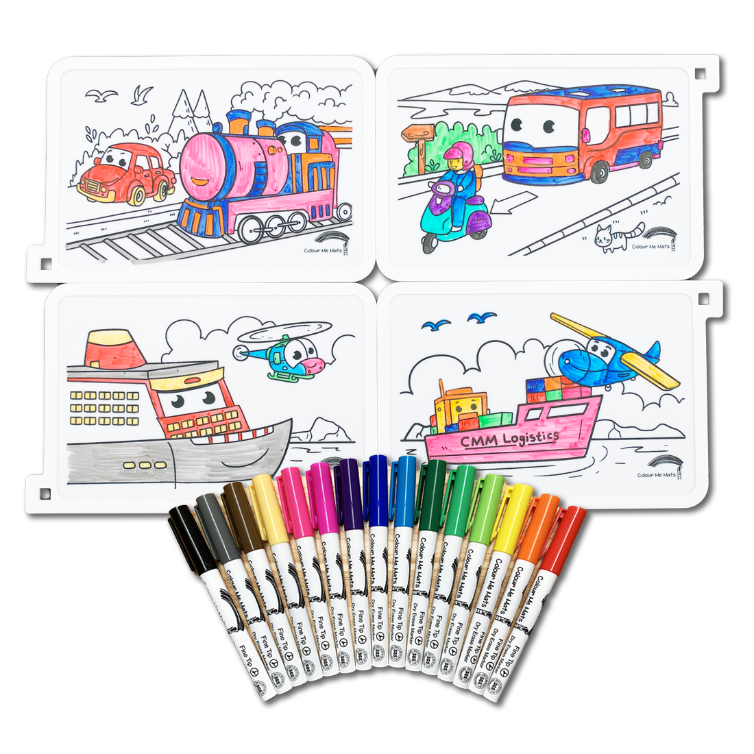 Colour Me Mats Passenger & Logistics Vehicles | Puzzle Mat