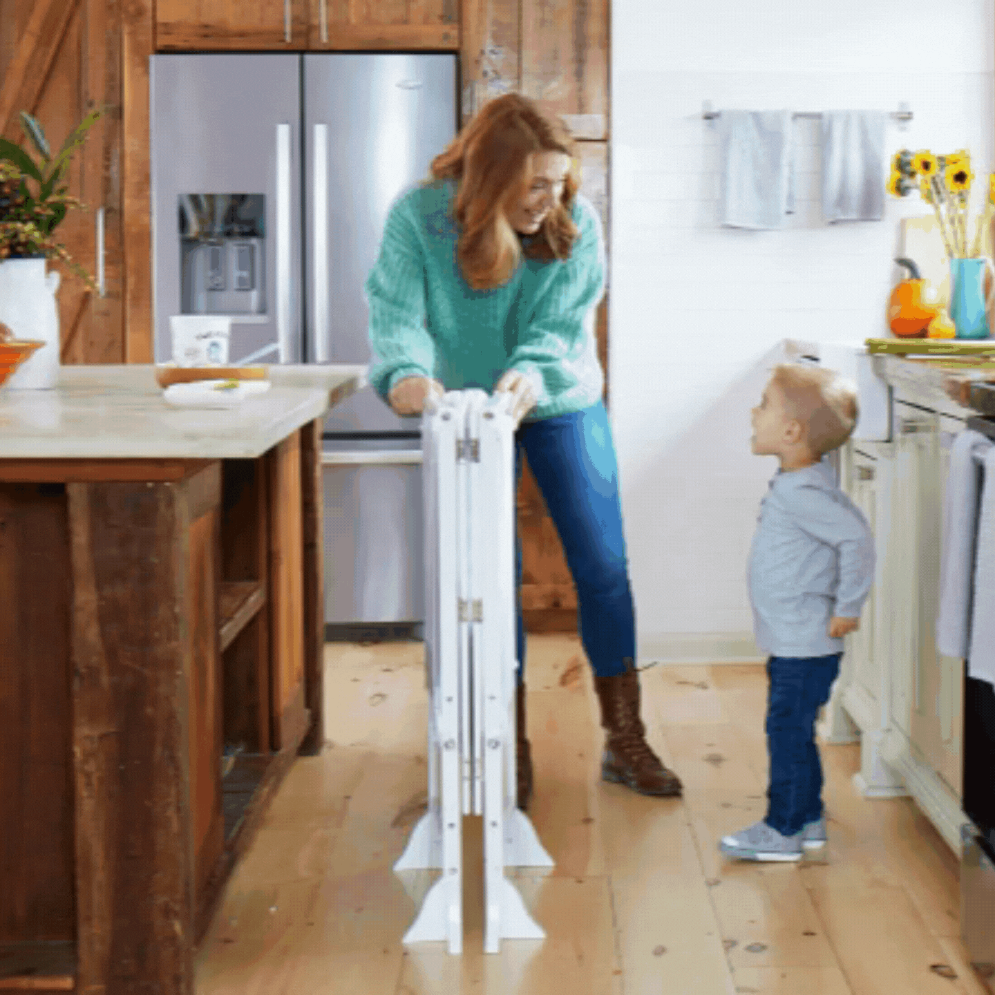 Guidecraft Classic Kitchen Helper Stool with 2 Keepers Natural